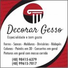 DECORAR GESSO